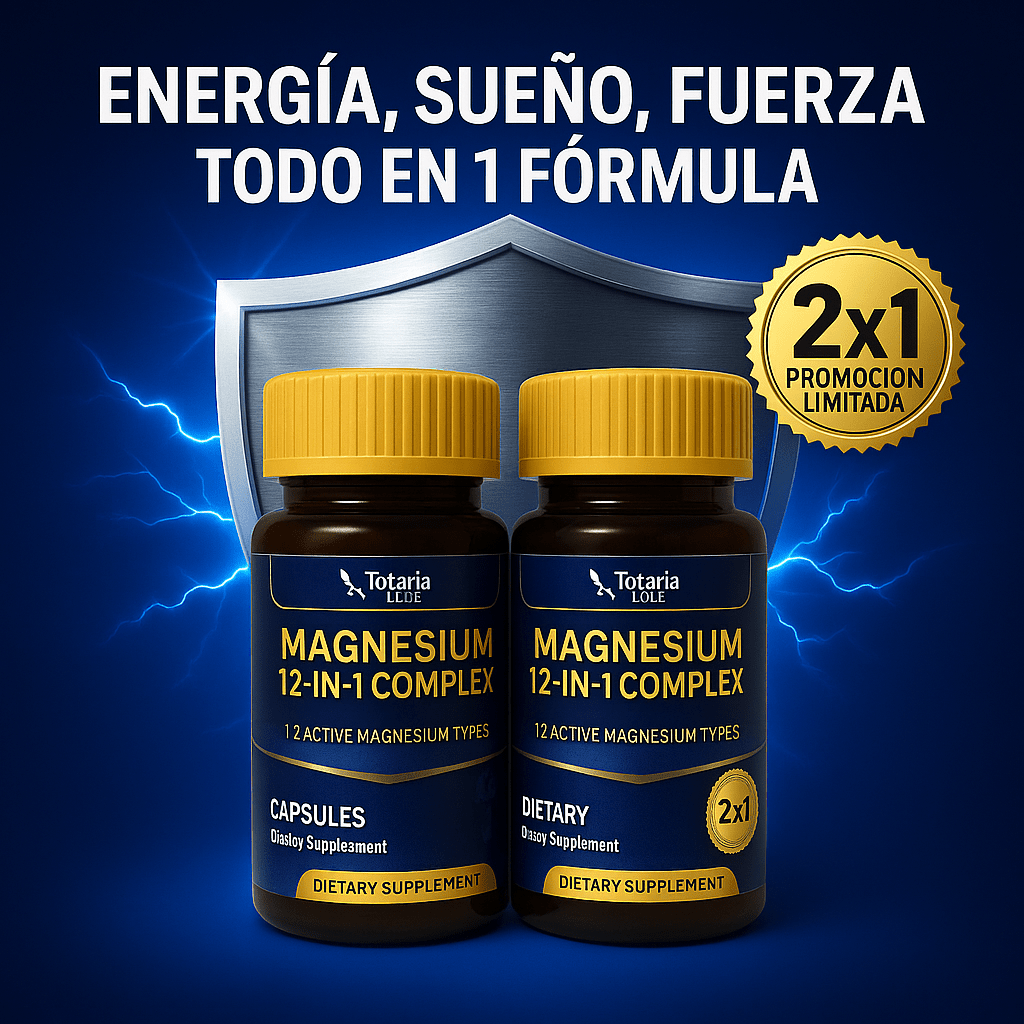 MAGNESIUM 12 EN 1: La Única Fórmula con 12 Formas de Magnesio en Una Sola Cápsula.