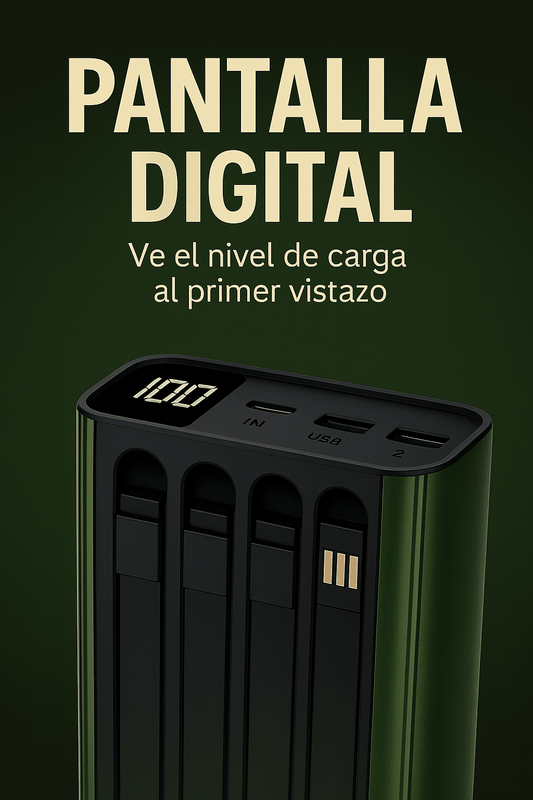 PowerBank Pro 5 en 1 – Potencia Inteligente para Todos tus Dispositivos