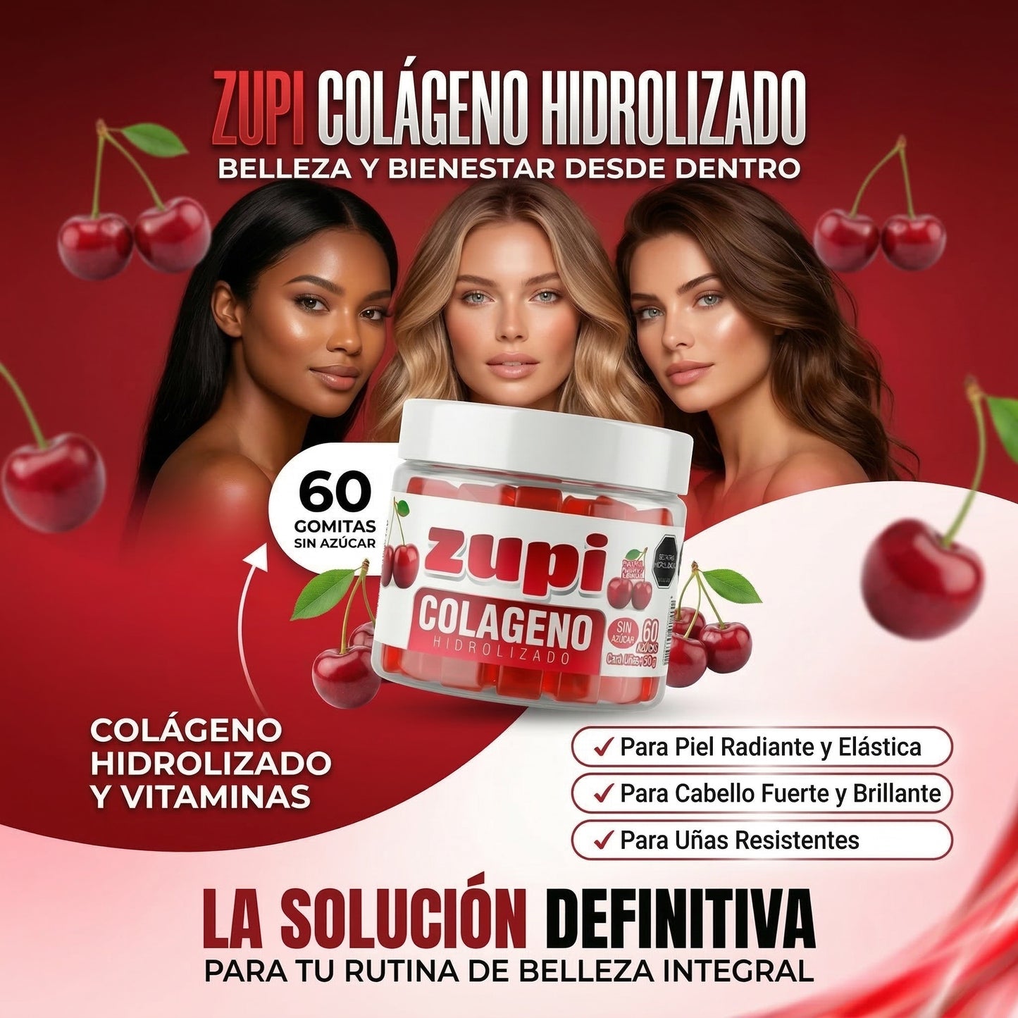 GOMITAS DE COLÁGENO ZUPI – FORTALECE PIEL, CABELLO Y UÑAS