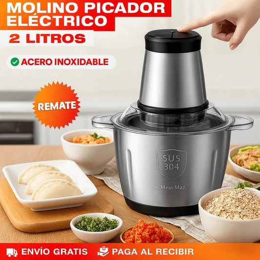 MOLINO PICADOR ELÉCTRICO ACERO INOXIDABLE 🔥2 LITROS🔥 (TAMAÑO GRANDE) - 1