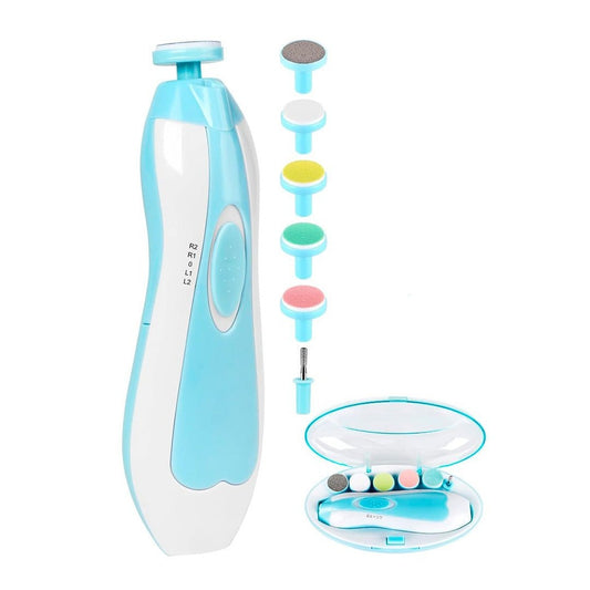 Kit cortaúñas eléctrico, lima eléctrica para bebés con cabezales intercambiables - 1