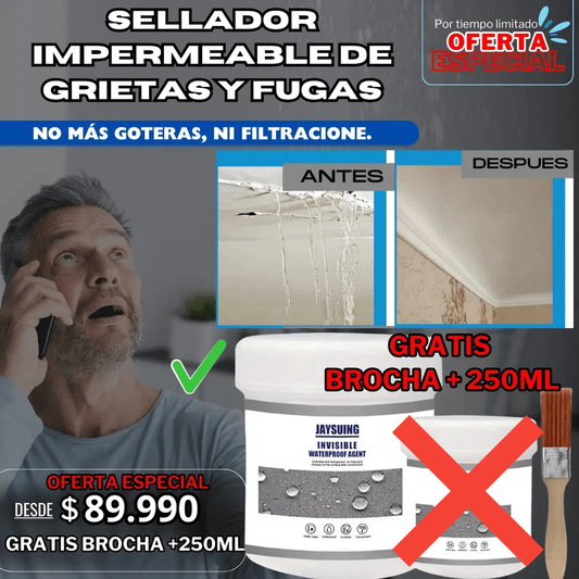 Sellador Impermeable de Grietas y Fugas 500ML + 250ml + Brocha - 1